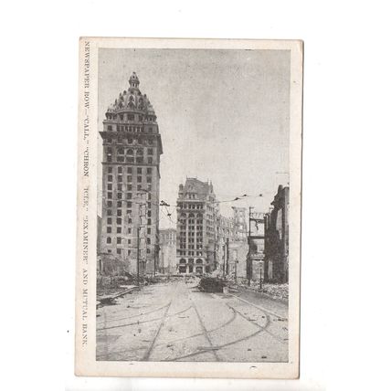 PRINTED POSTCARD RUINS OF NEWSPAPER ROW SAN FRANCISCO AFTER 1906 FIRE (3880)