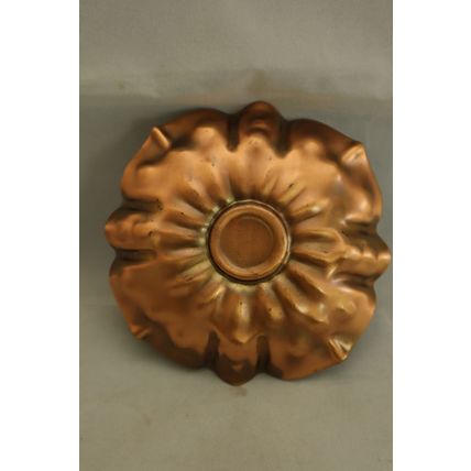 Set Of 2 Vintage Gregorian Copper Ruffled Flower Petal Candle Stick Holders