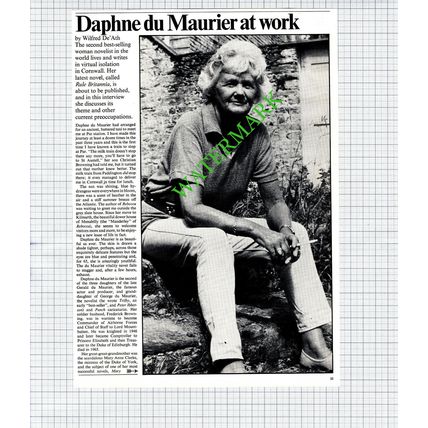 Daphne du Maurier Novelist - 1972 Article