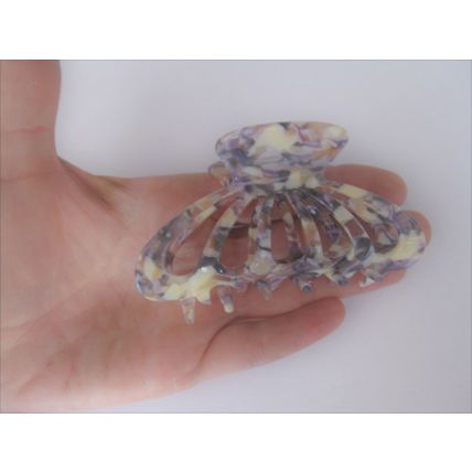 Lavender purple creme colorful marbled hair claw clip