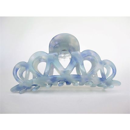 Mixed blues and white marbled hair claw clip medium fine hair