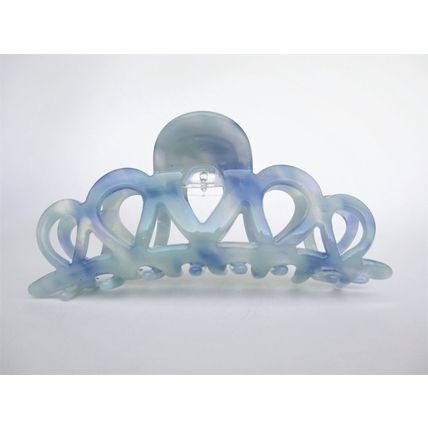 Mixed blues and white marbled hair claw clip medium fine hair