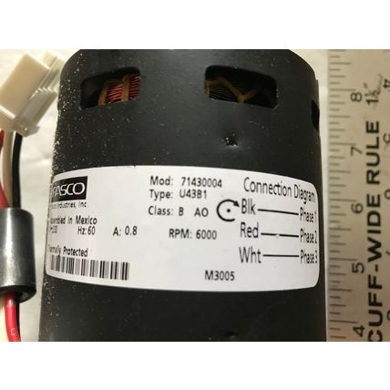 new FASCO 71430004 AC MOTORS, 200VAC,6000-RPM,TYPE:U43B1,EJ,AA,AJ