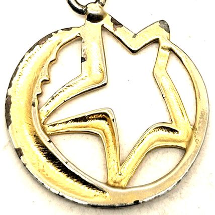 1 3/4" Crescent Moon Stars Keychain Purse/Luggage Charm Clip Fob Gold-Tone