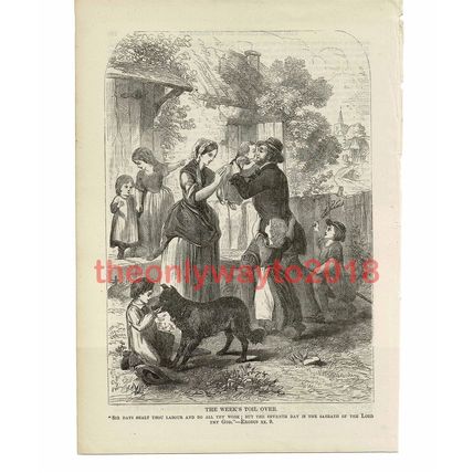 Weeks Toll Over, Exodus 20 v9, Book Illustration (Print), 1861