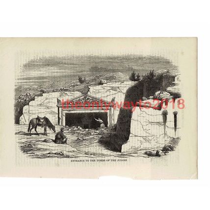 Entrance, Tombs of the Judges, Palestine, Book Illustration (Print), 1861