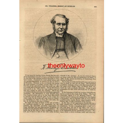Dr Henry Montagu Villiers, Bishop Of Durham, Book Illustration (Print), 1862