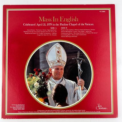 His Holiness Pope John Paul II – Mass In English Vinyl LP Record Album VC-3001