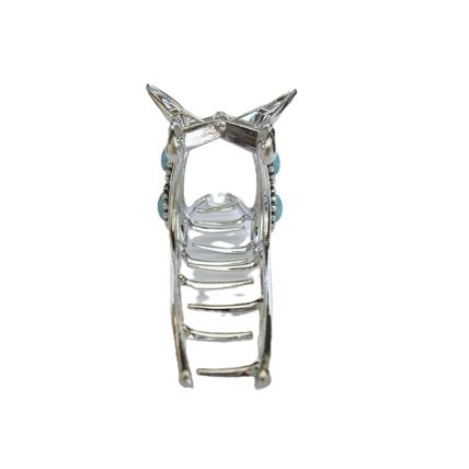 Extra large hair claw clip silver turquoise blue stone metal western style