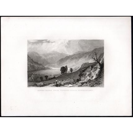 HAWES-WATER, FROM THWAITE-FORCE, WESTMORLAND 1858 William Le Petit ENGRAVING