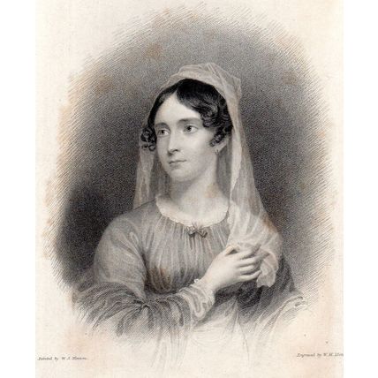 LADY NOEL BYRON 1832 William Henry Mote - William John Newton ENGRAVING