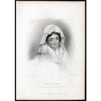 MARGARITA COGNI 1832 Henry Thomas Ryall - George Henry Harlow ANTIQUE ENGRAVING