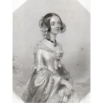 VISCOUNTESS SYDNEY 1841 William Henry Mote - John Hayter ANTIQUE ENGRAVING