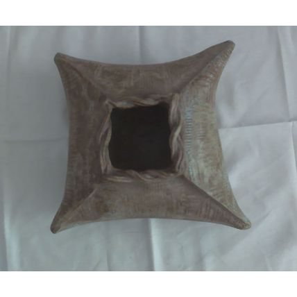 Vintage Square Pottery Vase