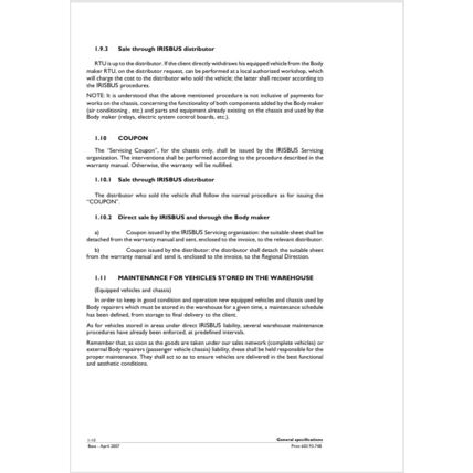 Iveco Eurorider 4 Vehicle Equipment Regulation Manual 60393748 2007 PDF