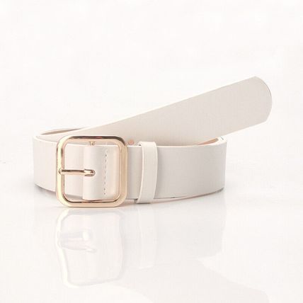 Women's Belt Minimalist Vintage Square Buckle Pu Leather Popular Waist Belt