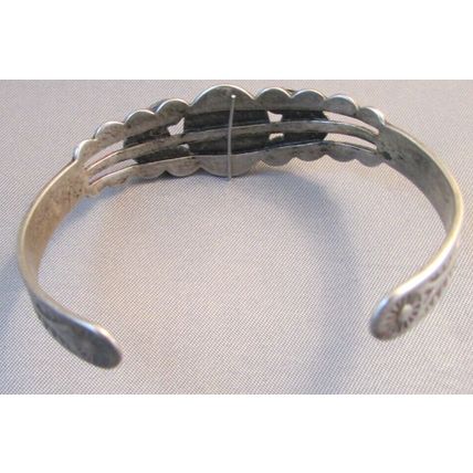 VINTAGE NATIVE AMERICAN TURQUOISE STERLING SILVER CUFF BRACELETE 16.5grams