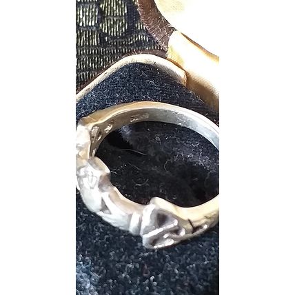 Vintage 1970-s Celtic Claddagh Sterling Silver 925 Ring UK P, US 8 - Beautiful!