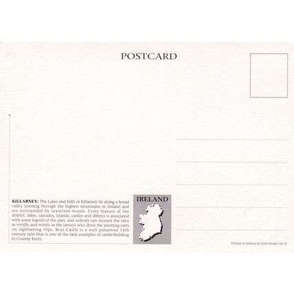 Ross Castle Killarney Ireland Postcard unused VGC