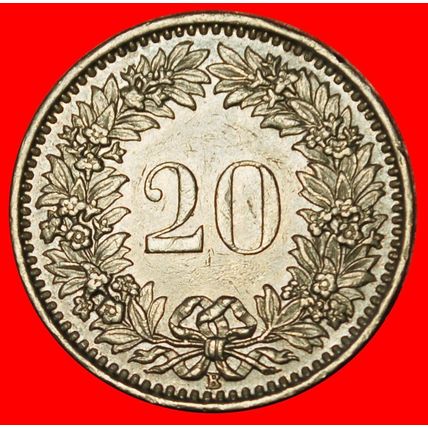 Ⰶ LIBERTY (1881-2025): SWITZERLAND★20 RAPPEN 1962B DIES 1+A★LOW START★NO RESERVE