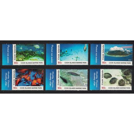 Cook Is. Fish Clams Marine Park 6v 2013 MNH SG#1678-1683