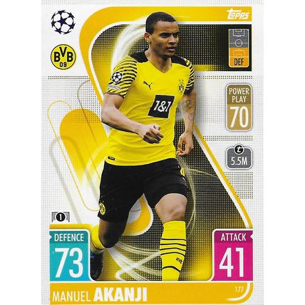 Match Attax UCL/UEL/UECL 2021-22: Borussia Dortmund, Defender - Akanji