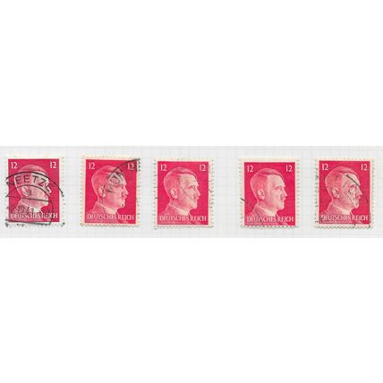 GERMANY 1941 HITLER HEAD 12Pf SHADE POSTMARK U-PICK CHOOSE FROM STAMPS Mi 788