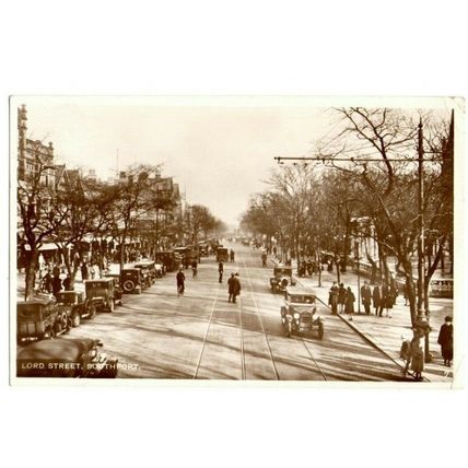 Postcard Lord Street Southport Machine postmark SOUTHPORT 1928