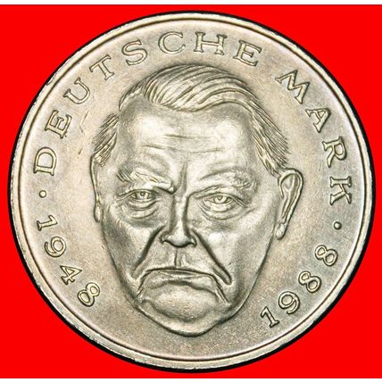 Ⰶ NOT FOOTBALL ERHARD 1948-1988: GERMANY★2 MARKS 1990D B+r2★LOW START★NO RESERVE
