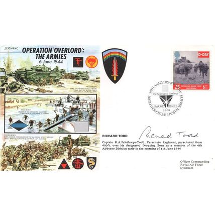 Operation Overlord The Armies WW2 Richard Todd Hand Signed FDC