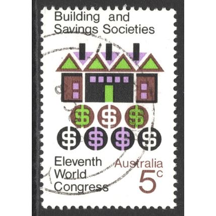 AUSTRALIA 1968: 11th BUILDING & SAVINGS SOCIETIES CONGRESS - 5c USED (G2)