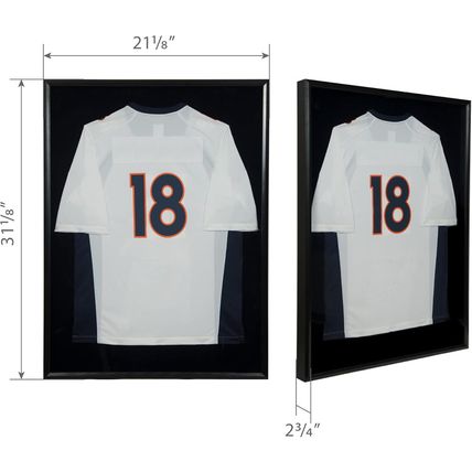 Snap - Sports Jersey Display Case - Shadow Box - 20"X30" - Black Wall Mount - Je