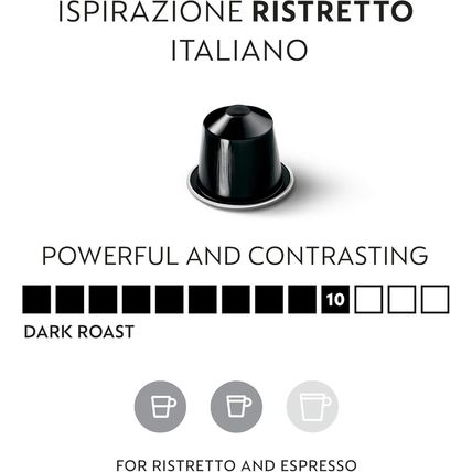 Nespresso Capsules Original Line, Ristretto Intenso, Dark Roast Coffee, 50 Count