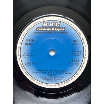 VANGELIS - HEAVEN & HELL (UK 7" VINYL, 1975)
