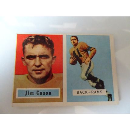 1957 Topps Football Card # 143 Jim Cason Very Good (3) Los Angeles Rams