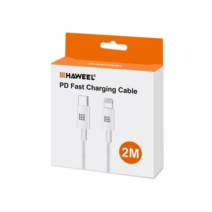 HAWEEL 25W 3A (Type-C) USB-C to USB-C PD Fast Charging Data Cable 2m White