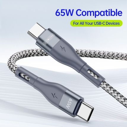DUZZONA A2 PD 65W USB-C to USB-C Grey Fast Charging Charger Data Cable 2m