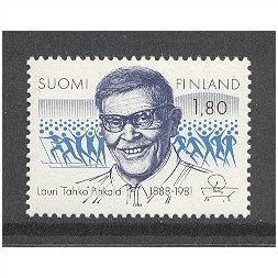 Birth Centenary of Lauri Pihkala (writer & sport organizr) stamp.Unmounted Mint.