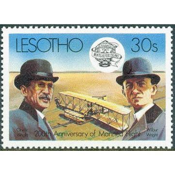 Lesotho QEII 1983 Manned Flight 30s Wright Brothers Mounted Mint MM SG 546 stamp