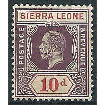 Sierra Leone 1912 SG122 10d Purple & Red Mounted Mint ... .