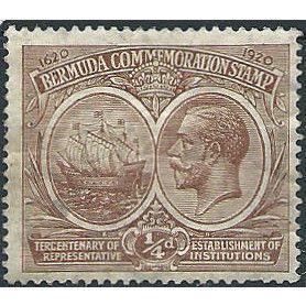 Bermuda 1920 SG59 1/4d Brown Mounted Mint ... .