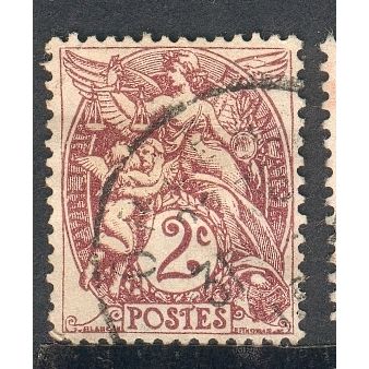 France 1900 - SG289 - 2c purple - "Blanc Type" - used