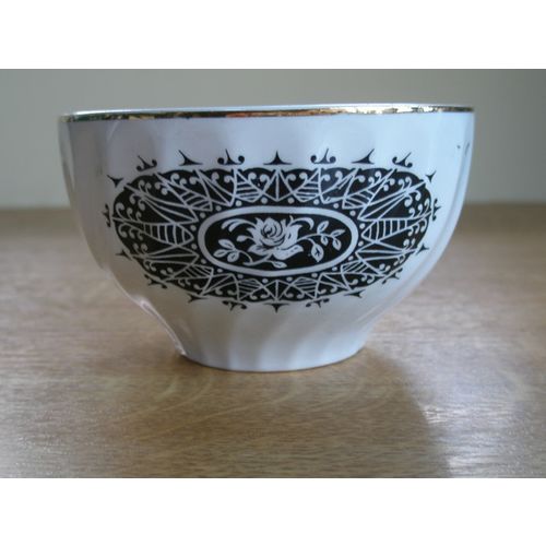 Lovely Retro Woods Black & White Sugar Bowl