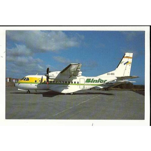 Aviation BINTER CANARIAS CASA CN-235-10 Postcard by Buchair (8929)