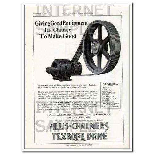 ALLIS-CHALMERS MFG COMPANY 1927 Good Equipment oil vintage ad