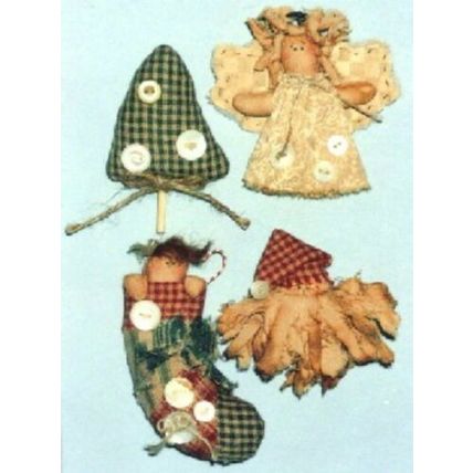 Pattern For Holiday Ornaments, Angel Tree Santa & Stocking