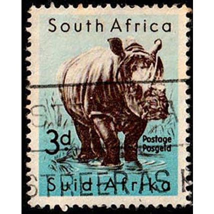 South Africa Suid Afrika 1954 Animal 3d Used Stamp Rhinoceros.