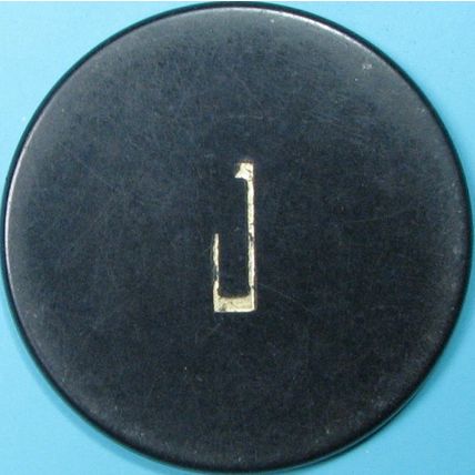 J. Vintage Casino Chip. Asian Card Room. Black. Y88.