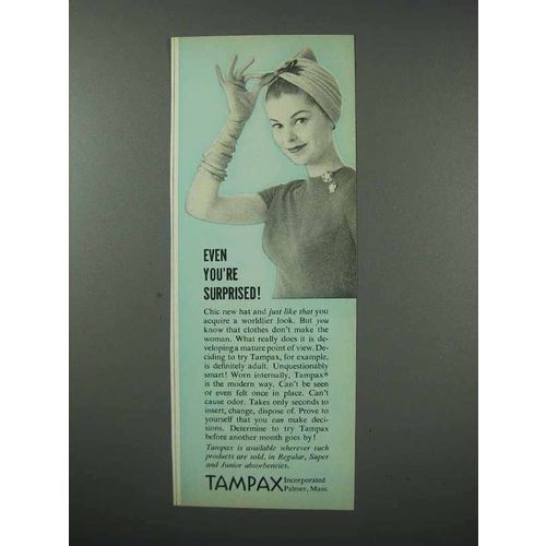 1960 Tampax Tampons Ad - Even You're Surprised