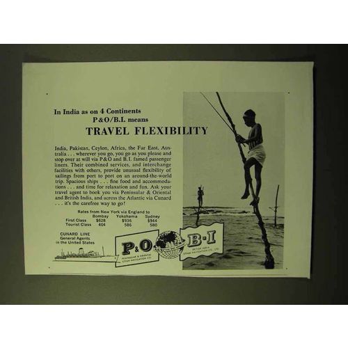 1960 P&O British India Cruise Ad - Travel Flexibility